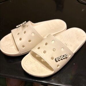 Crocs Cream Slide Sandals